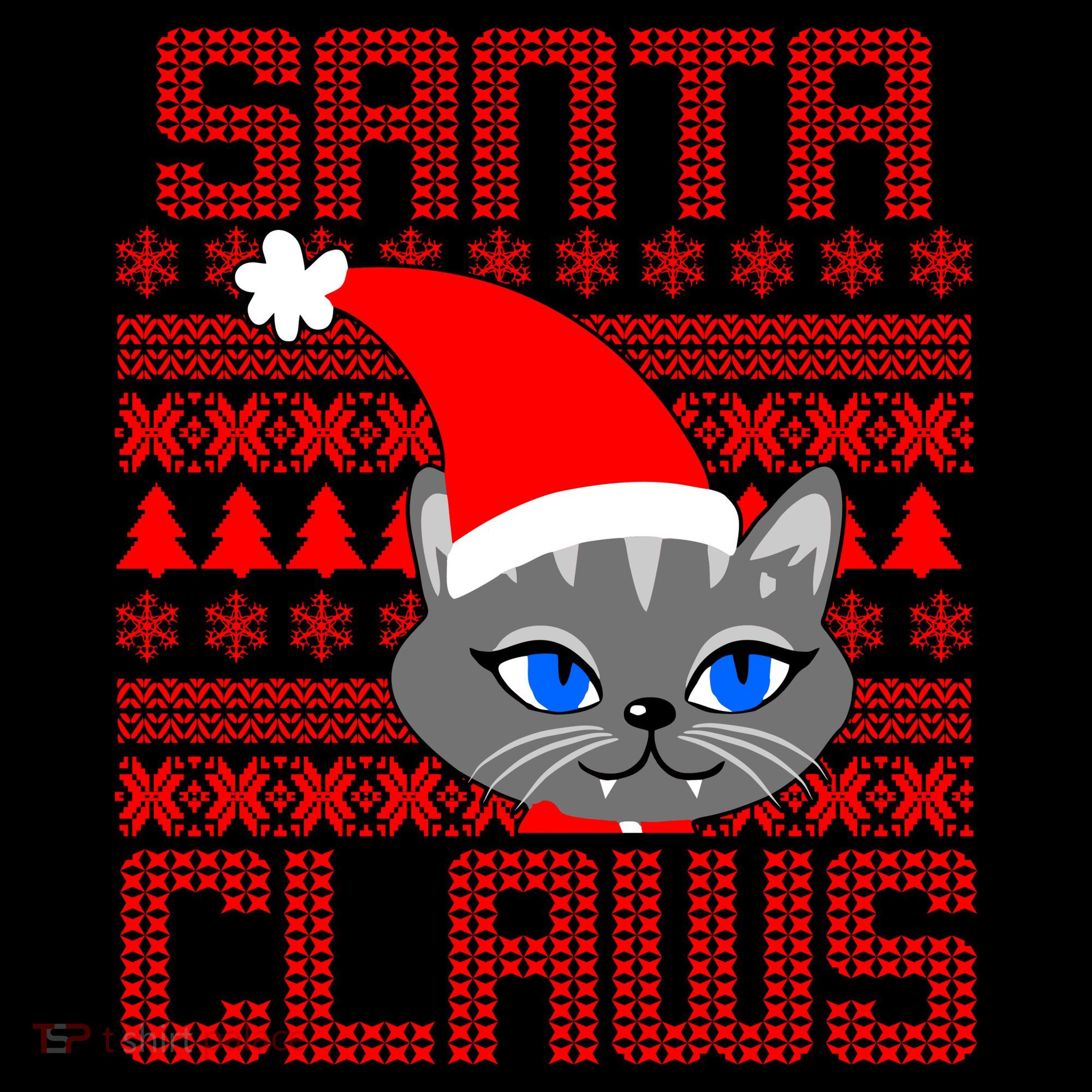 Santa Claws Cat Ugly Christmas Sweater Design Coffee Mug