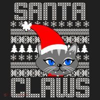 Santa Claws Cat Ugly Christmas Sweater Design Beanie thumb 2