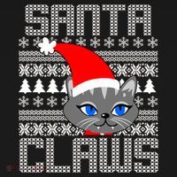 Santa Claws Cat Ugly Christmas Sweater Design Women's Hoodie thumb 2