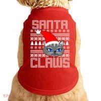 Santa Claws Cat Ugly Christmas Sweater Design Doggie Tank thumb 0