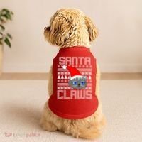Santa Claws Cat Ugly Christmas Sweater Design Doggie Tank thumb 2