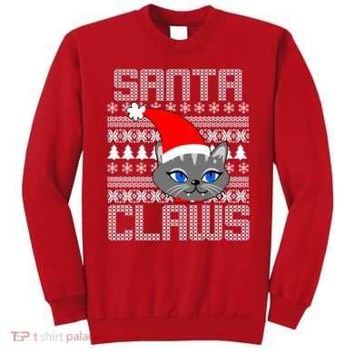 Santa Claws Cat Ugly Christmas Sweater Design Sweatshirt