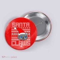 Santa Claws Cat Ugly Christmas Sweater Design Button thumb 0