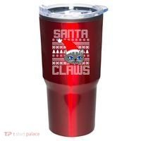 Santa Claws Cat Ugly Christmas Sweater Design Tumbler thumb 0