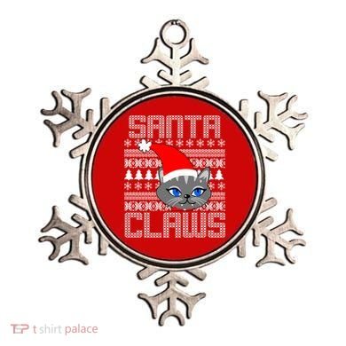 Santa Claws Cat Ugly Christmas Sweater Design Ornament