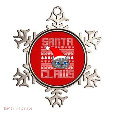 Santa Claws Cat Ugly Christmas Sweater Design Ornament