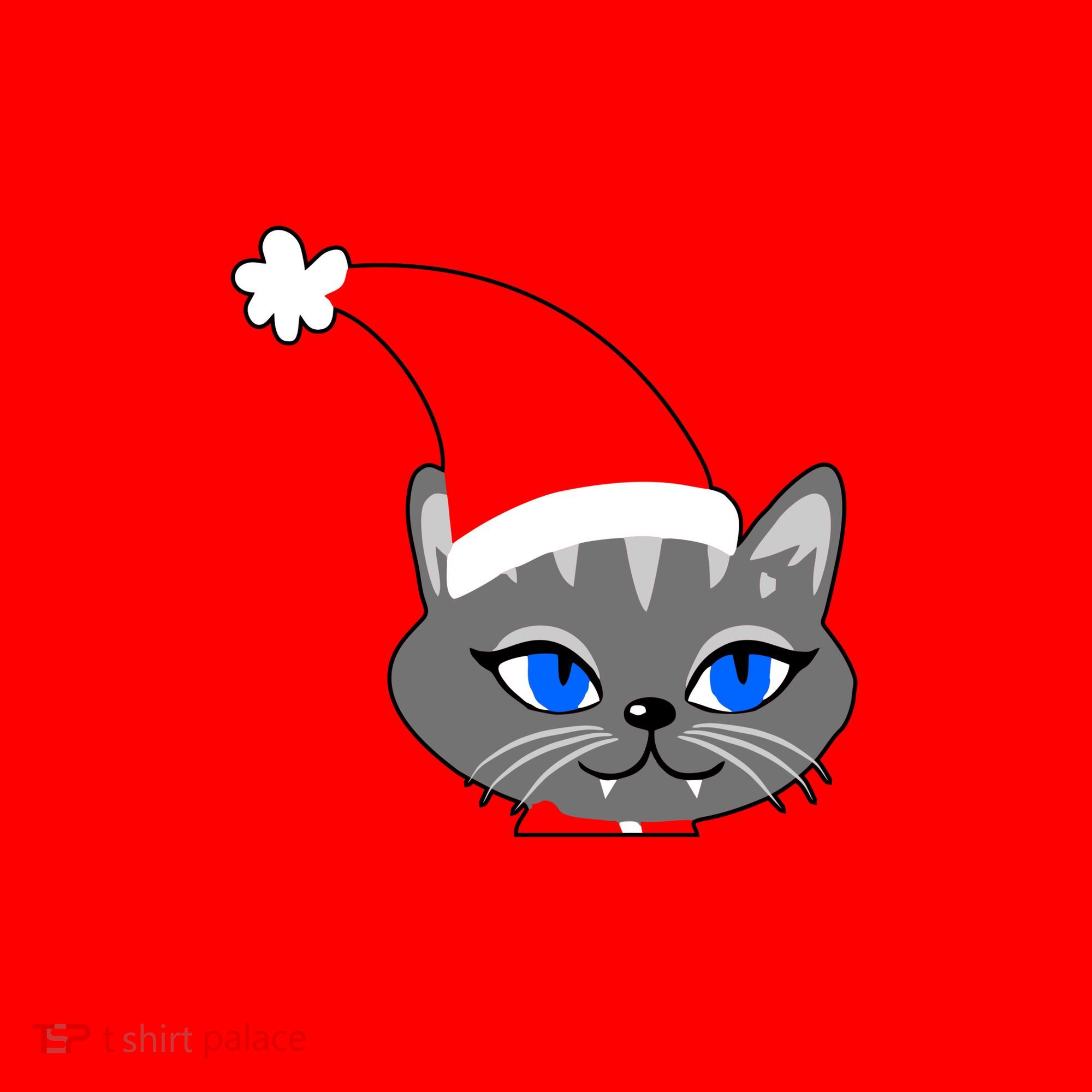 Santa Claws Cat Ugly Christmas Sweater Design Santa Hat