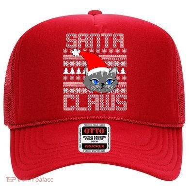 Santa Claws Cat Ugly Christmas Sweater Design Hat