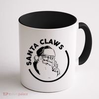 Santa Claws Drinking Funny Christmas Coffee Mug thumb 1