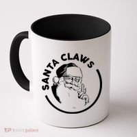 Santa Claws Drinking Funny Christmas Coffee Mug thumb 0