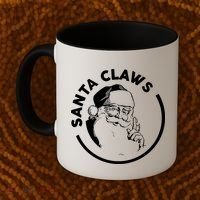Santa Claws Drinking Funny Christmas Coffee Mug thumb 2