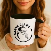 Santa Claws Drinking Funny Christmas Coffee Mug thumb 3