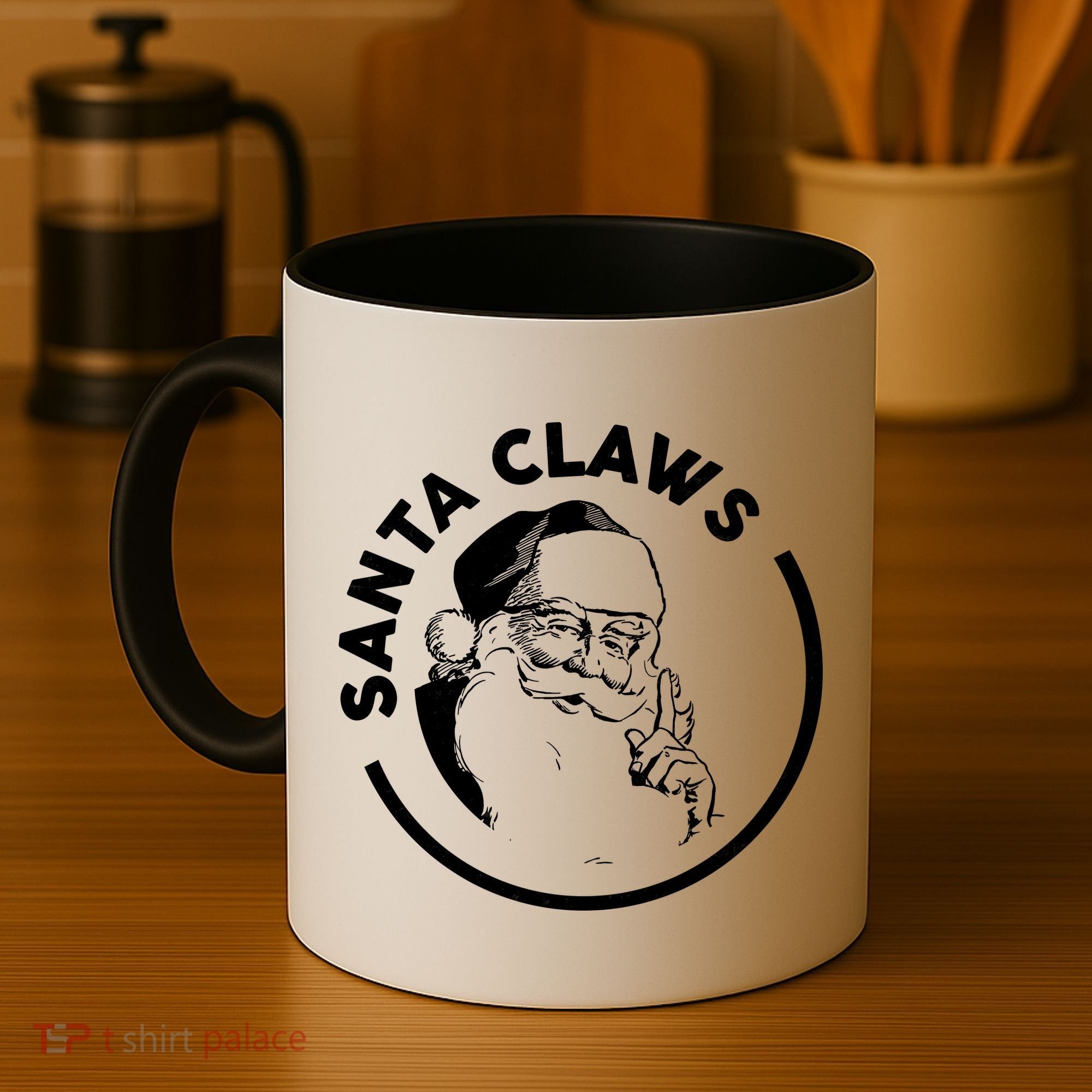 Santa Claws Drinking Funny Christmas Coffee Mug