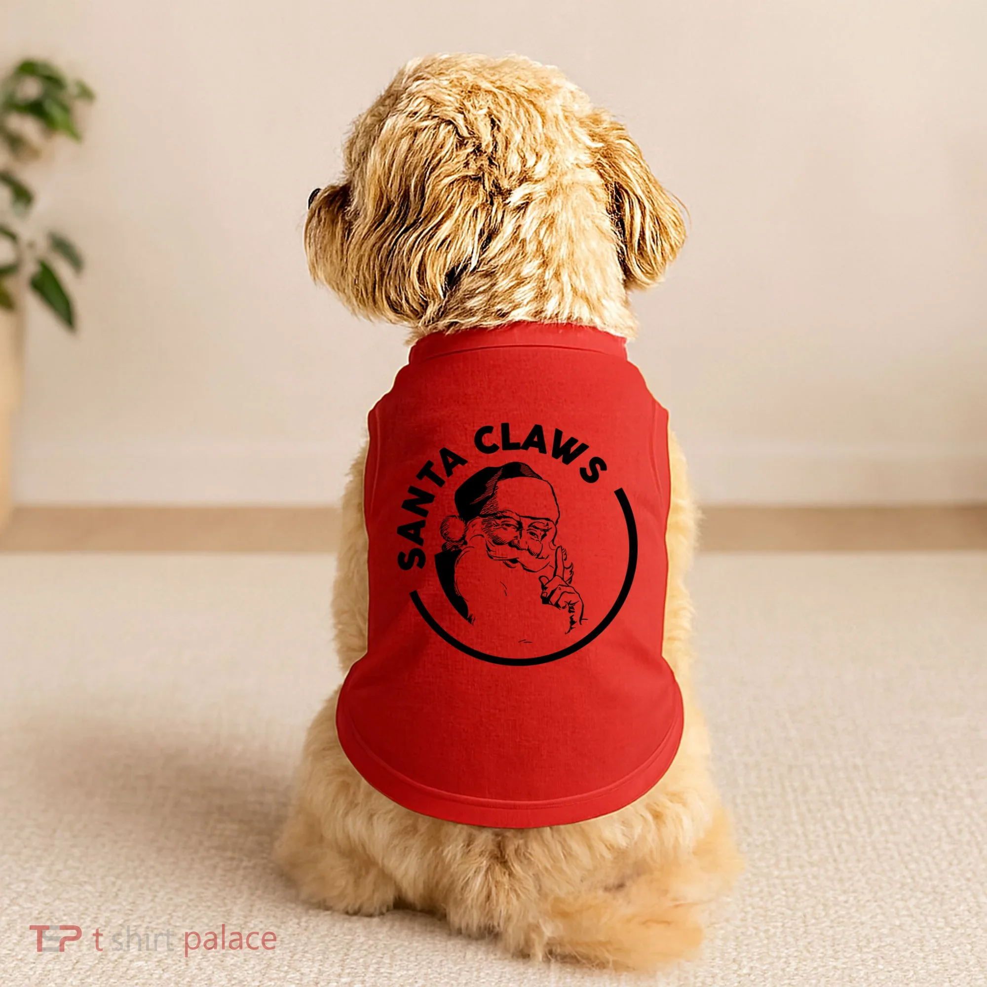 Santa Claws Drinking Funny Christmas Doggie Tank
