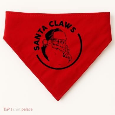 Santa Claws Drinking Funny Christmas USA-Made Doggie Bandana