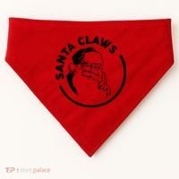 Santa Claws Drinking Funny Christmas USA-Made Doggie Bandana thumb 0