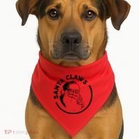 Santa Claws Drinking Funny Christmas USA-Made Doggie Bandana thumb 1