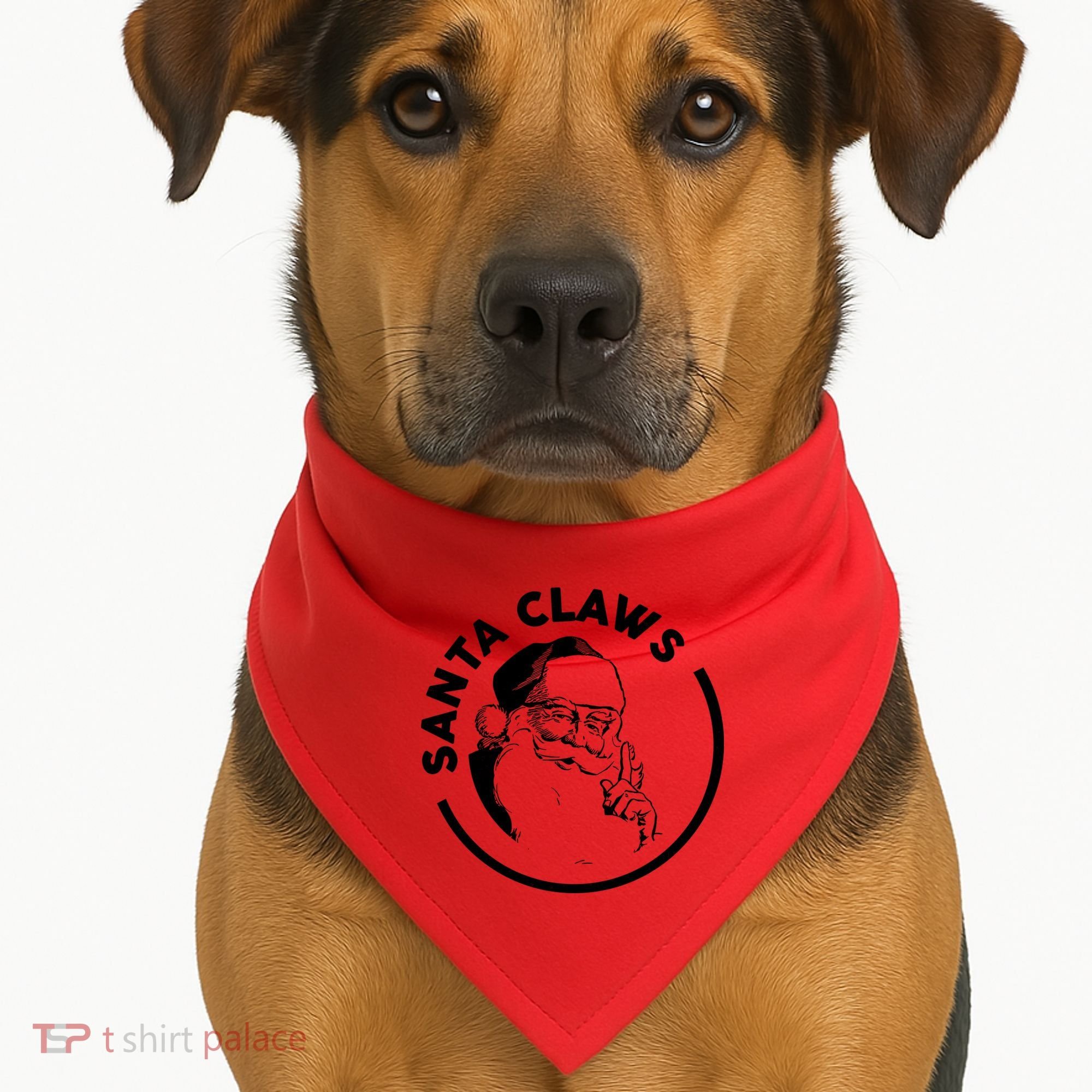 Santa Claws Drinking Funny Christmas USA-Made Doggie Bandana