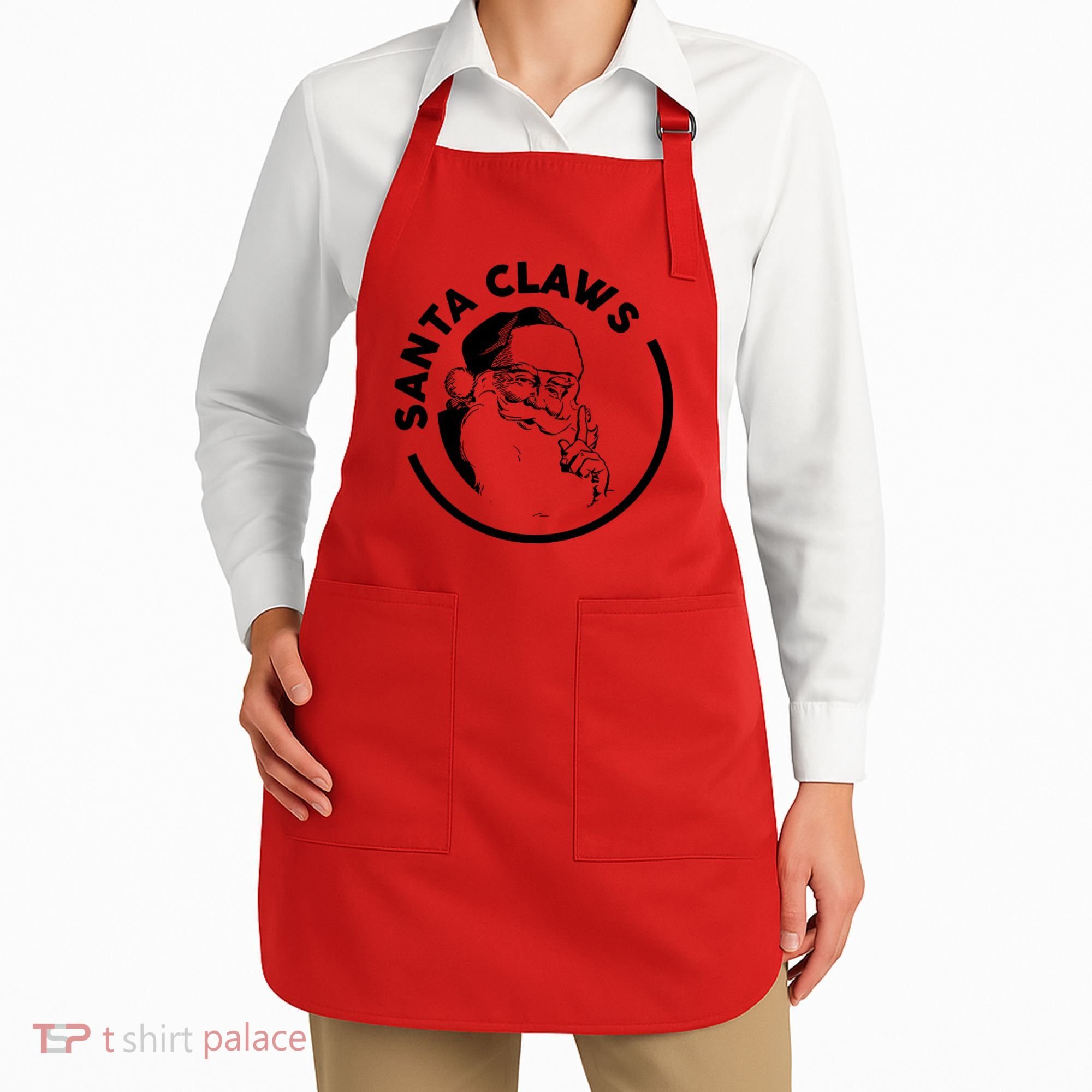 Santa Claws Drinking Funny Christmas Apron