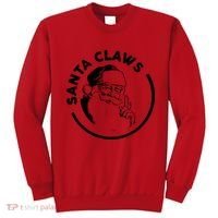 Santa Claws Drinking Funny Christmas Sweatshirt thumb 0