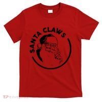 Santa Claws Drinking Funny Christmas T-Shirt thumb 0