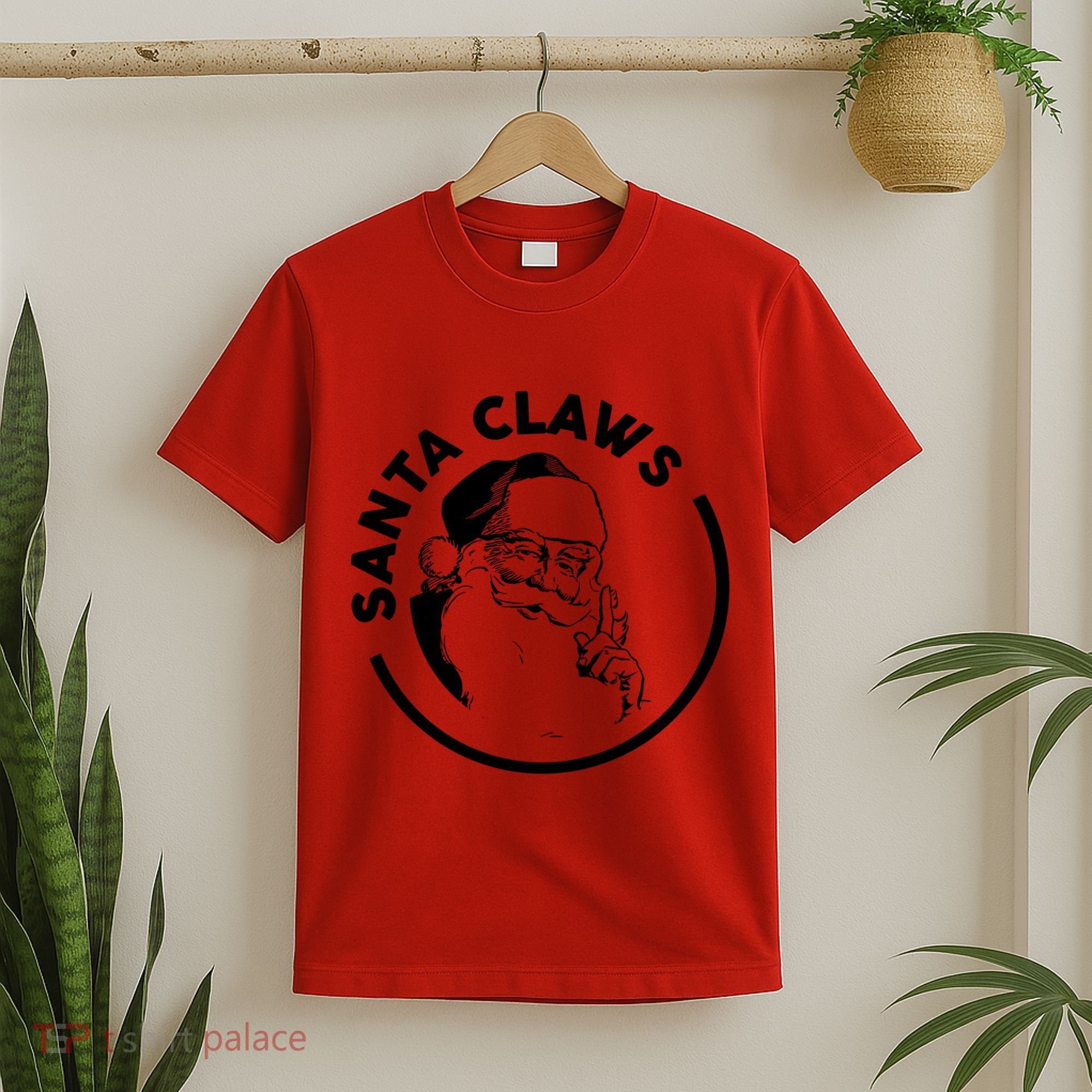 Santa Claws Drinking Funny Christmas T-Shirt
