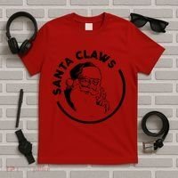 Santa Claws Drinking Funny Christmas T-Shirt thumb 5