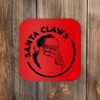 Santa Claws Drinking Funny Christmas Coaster thumb 0
