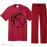 Santa Claws Drinking Funny Christmas Pajama Set thumb 0