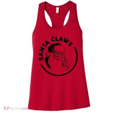 Santa Claws Drinking Funny Christmas Women's Tank Top