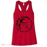 Santa Claws Drinking Funny Christmas Women's Tank Top thumb 0