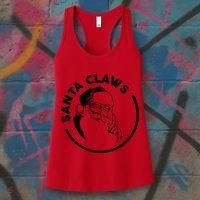 Santa Claws Drinking Funny Christmas Women's Tank Top thumb 3