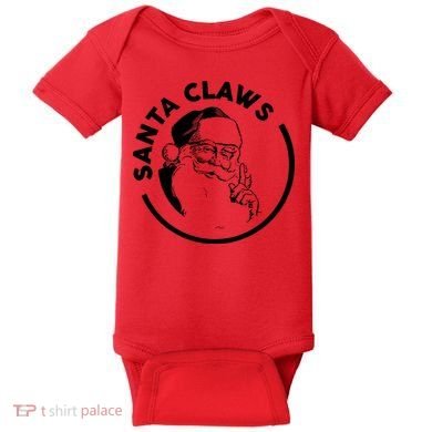 Santa Claws Drinking Funny Christmas Baby Bodysuit