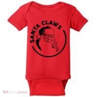 Santa Claws Drinking Funny Christmas Baby Bodysuit thumb 0