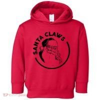 Santa Claws Drinking Funny Christmas Toddler Hoodie thumb 0