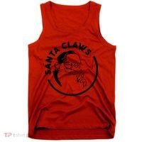 Santa Claws Drinking Funny Christmas Tank Top thumb 0