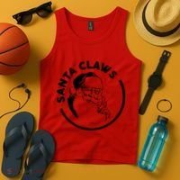 Santa Claws Drinking Funny Christmas Tank Top thumb 4