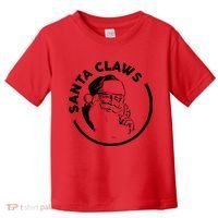 Santa Claws Drinking Funny Christmas Toddler T-Shirt thumb 0