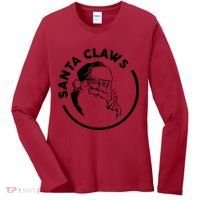 Santa Claws Drinking Funny Christmas Women's Long Sleeve Shirt thumb 0
