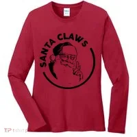 Santa Claws Drinking Funny Christmas Women's Long Sleeve Shirt thumb 0