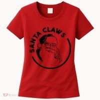 Santa Claws Drinking Funny Christmas Women's T-Shirt thumb 0