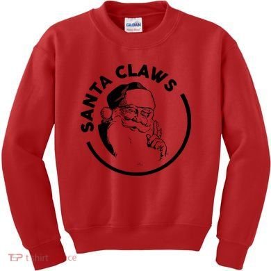 Santa Claws Drinking Funny Christmas Kids Sweatshirt