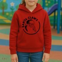 Santa Claws Drinking Funny Christmas Kids Hoodie thumb 3