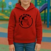 Santa Claws Drinking Funny Christmas Kids Hoodie thumb 3