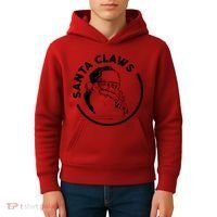 Santa Claws Drinking Funny Christmas Kids Hoodie thumb 4