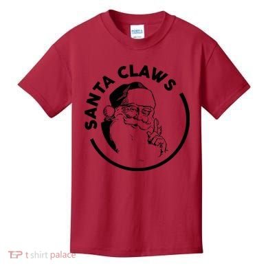 Santa Claws Drinking Funny Christmas Kids T-Shirt