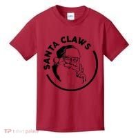 Santa Claws Drinking Funny Christmas Kids T-Shirt thumb 0