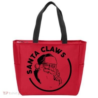 Santa Claws Drinking Funny Christmas Tote Bag