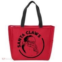 Santa Claws Drinking Funny Christmas Tote Bag thumb 0