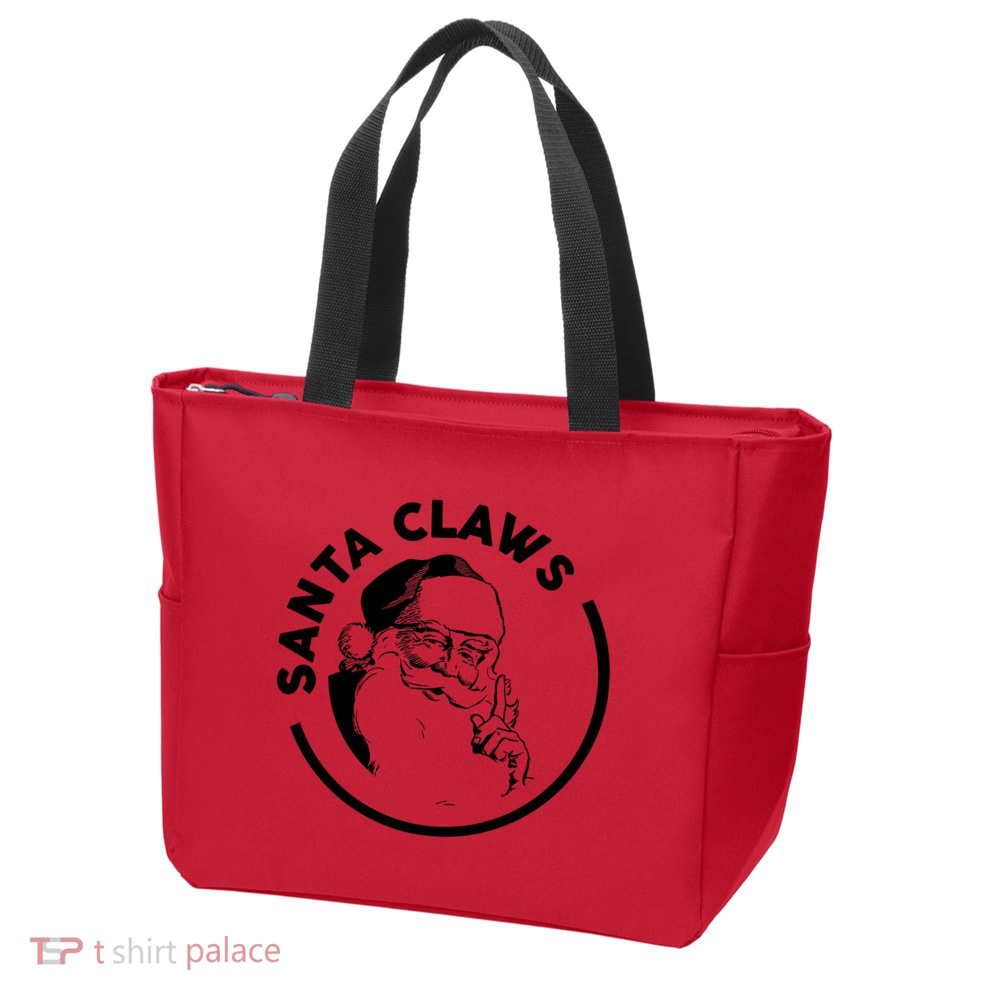 Santa Claws Drinking Funny Christmas Tote Bag